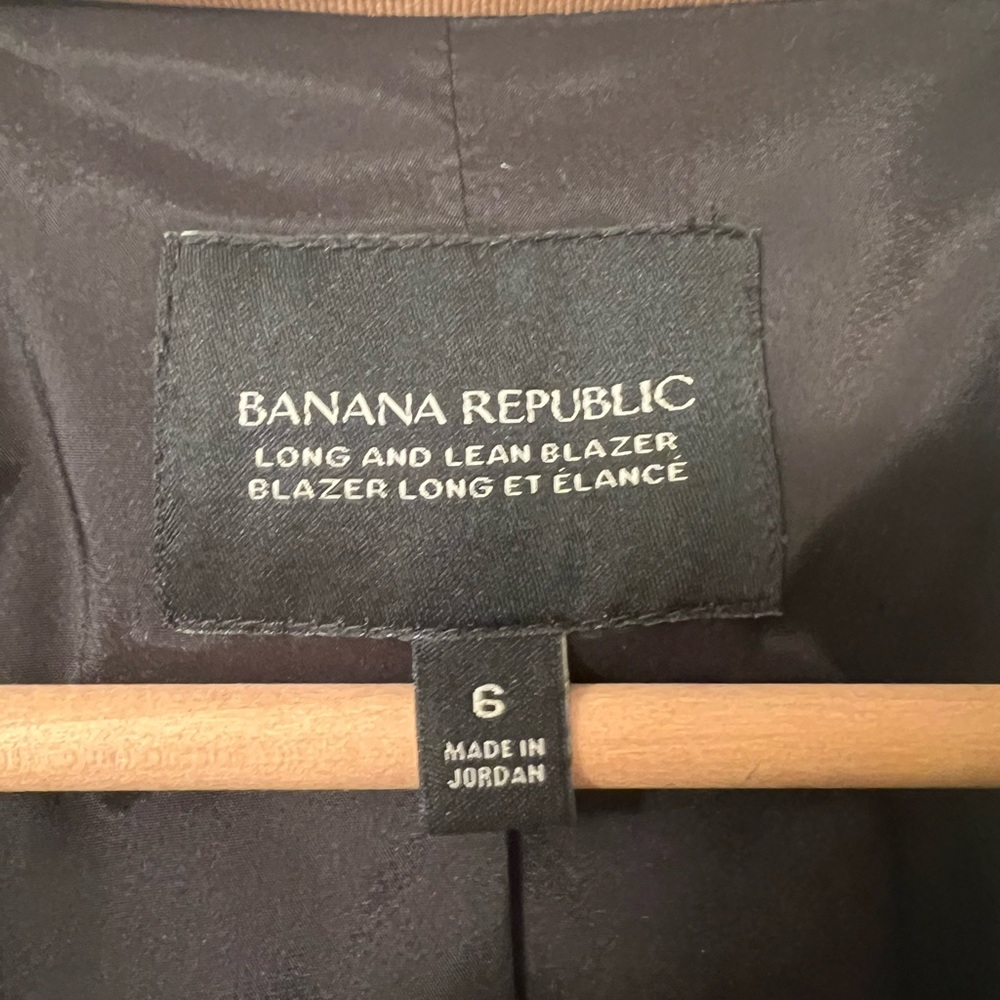 Banana Republic Grey/Tan Plaid Single‑Button Blazer – Size 6 - Picture 2 of 4